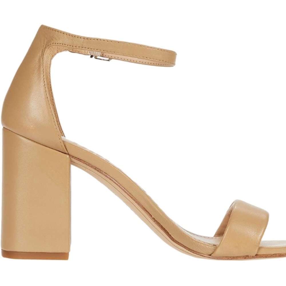 Sam Edelman Women's Daniella Two-Piece Block-Heel Sandals - Nude Leather NWT